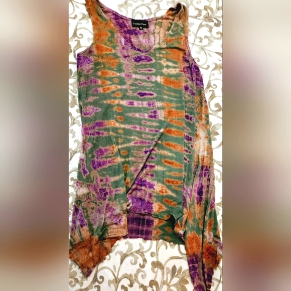 Boho Style Fashion Fuse ty-dye Tank top-S - Picture 1 of 14